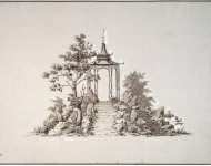 Velten Jury Matveyevich Georg Friedrich Design of a Chinese Pavilion with a Spiral Top on a Rock  - Hermitage